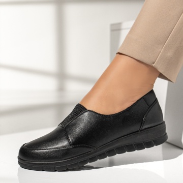 Pantofi casual dama cu pietre aplicate negri MOD13981, 2, modlet.ro