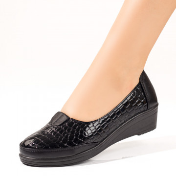 Pantofi casual dama cu platforma negri si aspect lacuit MOD05885, 1, modlet.ro