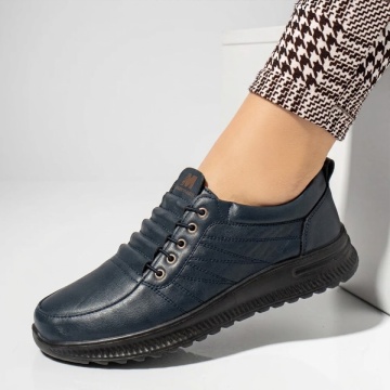 Pantofi casual dama cu siret elastic albastri IOANA2