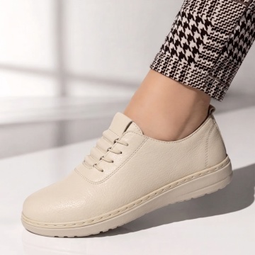Pantofi casual dama cu siret elastic bej IOANA4, 3, modlet.ro