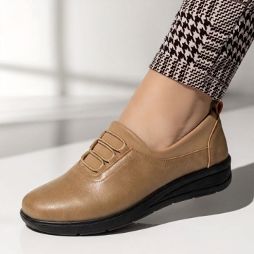 Pantofi casual dama cu siret elastic bej LILI8, 2, modlet.ro