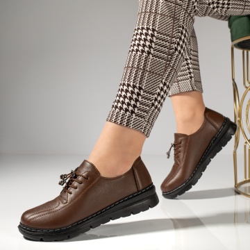 Pantofi casual dama cu siret elastic maro MOD12982, 2, modlet.ro