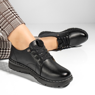 Pantofi casual dama cu siret elastic negri MOD13097, 2, modlet.ro