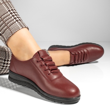 Pantofi casual dama cu siret elastic rosii MOD12424, 3, modlet.ro