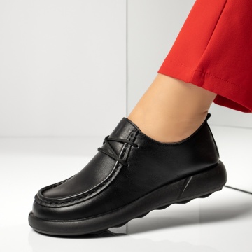 Pantofi casual dama cu siret negri din Piele naturala MOD13968, 2, modlet.ro