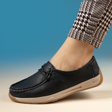 Pantofi casual dama cu siret si talpa joasa negri MOD14233