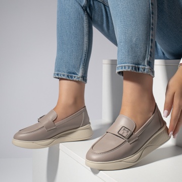 Pantofi casual dama cu talpa groasa khaki MOD10953, 2, modlet.ro