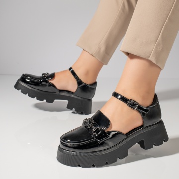 Pantofi casual dama negri cu catarama MOD11843, 4, modlet.ro