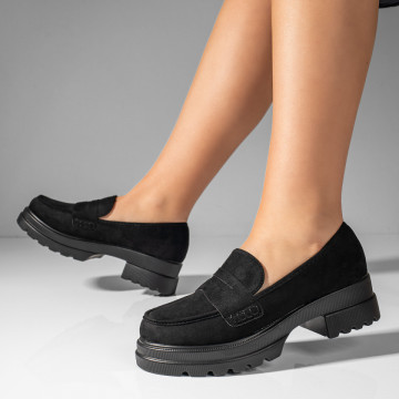 Pantofi casual dama negri suede cu talpa groasa MOD11036, 2, modlet.ro