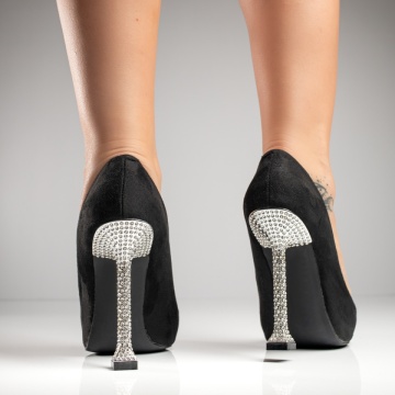 Pantofi cu toc subtire dama negri MOD11733, 4, modlet.ro