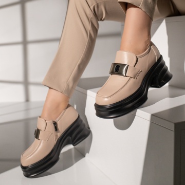 Pantofi dama casual bej cu platforma MOD11831, 2, modlet.ro
