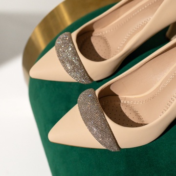 Pantofi dama cu toc bej suede MOD13929, 2, modlet.ro