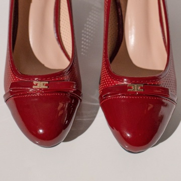 Pantofi dama cu toc gros si varf lacuit visinii MOD12119, 4, modlet.ro
