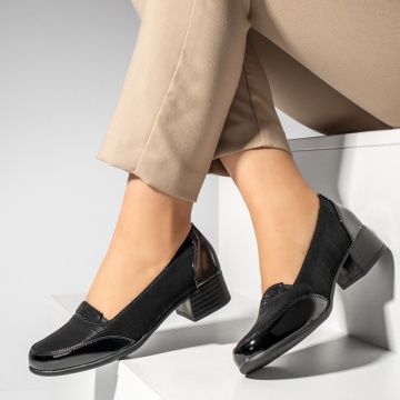 Pantofi dama cu toc mic negri MOD13260, 3, modlet.ro