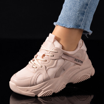 Pantofi dama sport cu talpa groasa roz MOD09491, 2, modlet.ro
