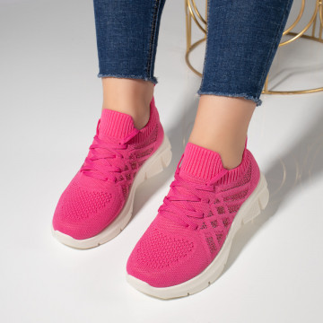 Pantofi dama sport din material textil roz MOD11523, 2, modlet.ro
