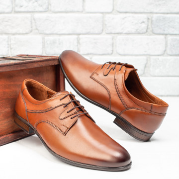 Pantofi eleganti barbati din Piele naturala maro MOD09863, 3, modlet.ro