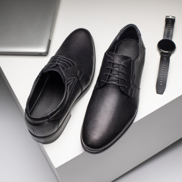 Pantofi negri eleganti barbati cu siret din Piele naturala MOD11559, 3, modlet.ro