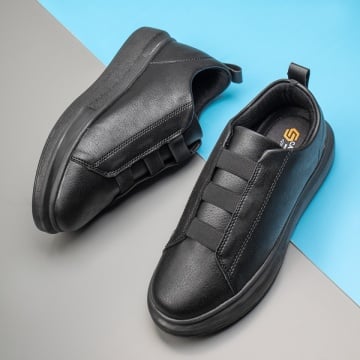 Pantofi sport barbati cu barete elastice negri ZEF11651, 2, zeforia.ro