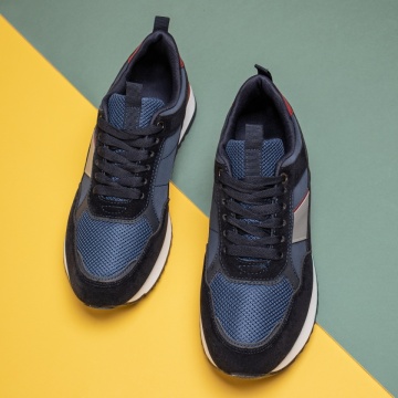Pantofi sport barbati cu siret albastru cu rosu MOD12971, 4, modlet.ro