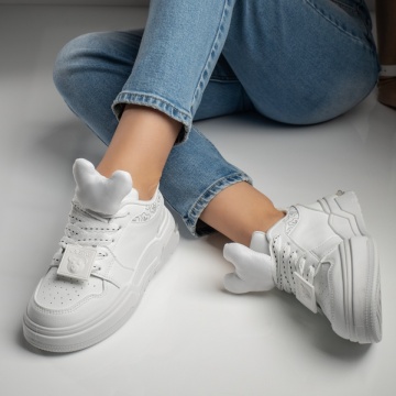 Pantofi sport dama albi cu accesoriu MOD11869, 2, modlet.ro