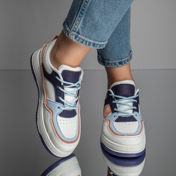 Pantofi sport dama albi cu mov si talpa groasa MOD11662, 2, modlet.ro