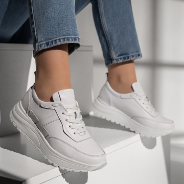 Pantofi sport dama albi din Piele naturala MOD12092, 3, modlet.ro