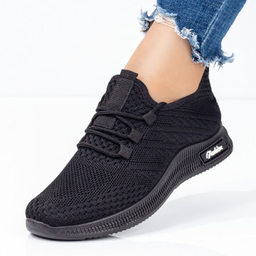 Pantofi sport dama cu siret negri MOD08061, 3, modlet.ro