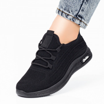 Pantofi sport dama cu siret negri MOD08071, 4, modlet.ro