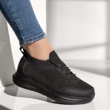 Pantofi sport dama cu siret negri MOD13398, 3, modlet.ro