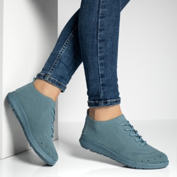 Pantofi sport dama cu siret si perforatii albastri MOD13054, 4, modlet.ro