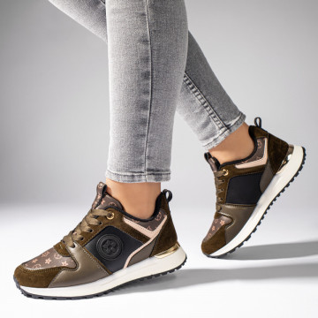 Pantofi sport dama cu siret verde inchis MOD11115, 2, modlet.ro