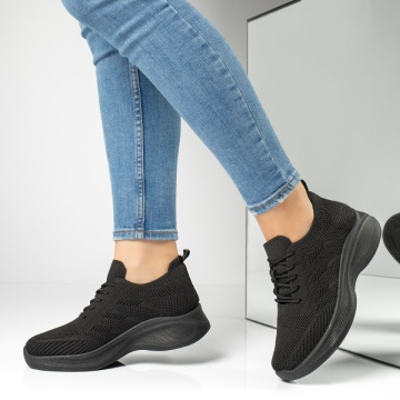 Pantofi sport dama cu talpa groasa negri MOD13235, 2, modlet.ro