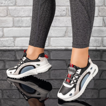 Pantofi sport dama negri cu alb si gri MOD07753, 3, modlet.ro