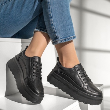 Pantofi sport dama negri din Piele naturala MOD12973, 2, modlet.ro