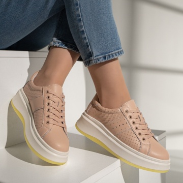 Pantofi sport dama roz din Piele naturala MOD11707, 2, modlet.ro