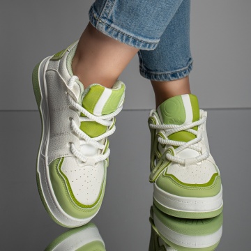 Pantofi sport dama verzi cu alb MOD11666, 2, modlet.ro