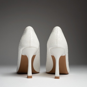 Pantofi Stiletto dama cu imprimeu albi MOD13702, 4, modlet.ro