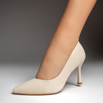 Pantofi Stiletto dama cu imprimeu bej MOD13702, 2, modlet.ro