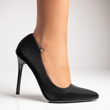 Pantofi Stiletto dama cu toc subtire negri MOD12121, 4, modlet.ro