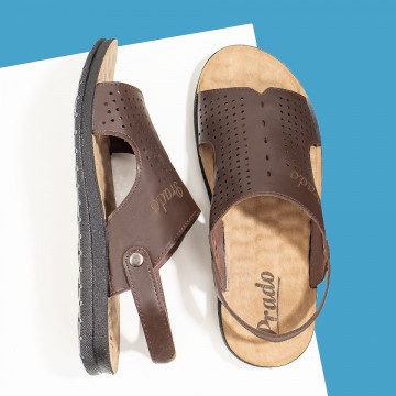 Papuci casual barbati cu bareta maro inchis MOD09557, 4, modlet.ro