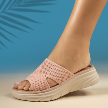 Papuci casual dama cu platforma roz MOD13842, 3, modlet.ro