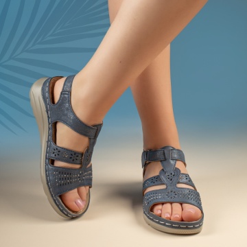 Sandale cu platforma dama si bareta albastre MOD13385, 3, modlet.ro