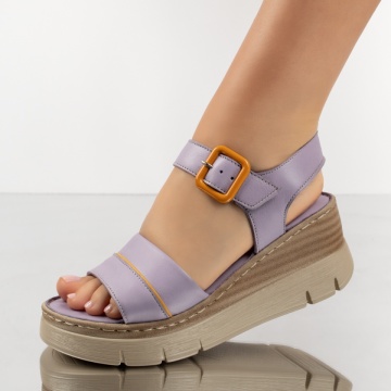 Sandale dama cu platforma si bareta mov din Piele naturala MOD13715, 2, modlet.ro