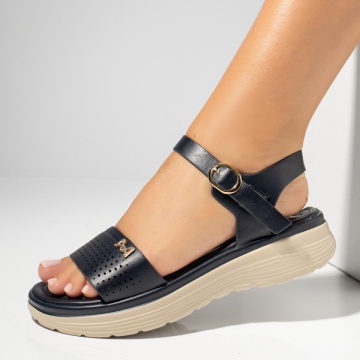 Sandale dama cu talpa groasa albastru inchis MOD13906, 2, modlet.ro