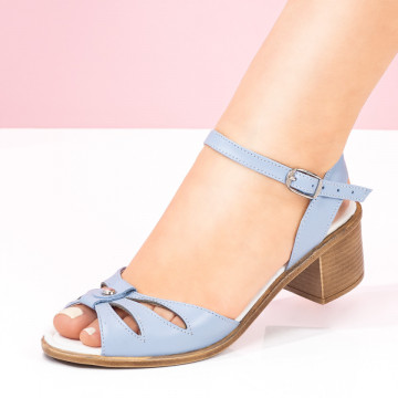 Sandale dama cu toc albastre din Piele naturala MOD08456, 3, modlet.ro