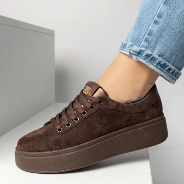 Sneakers dama cu siret maro suede NINA4, 3, modlet.ro