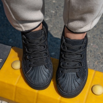 Sneakers dama cu strasuri negri MOD13947, 2, modlet.ro