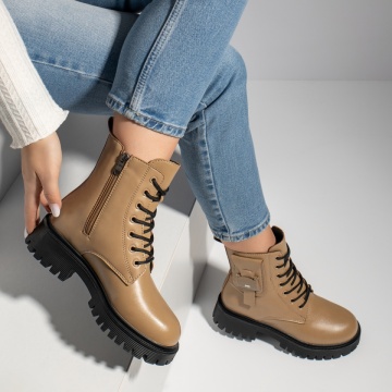 Bocanci dama cu talpa groasa khaki MOD12402, 4, modlet.ro