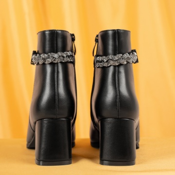 Botine dama cu toc negre MOD07097, 3, modlet.ro